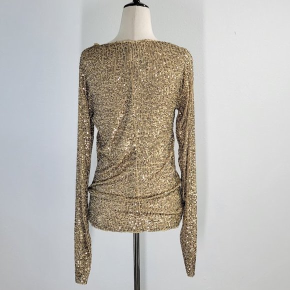 FREE PEOPLE INTIMATELY gold rush long sleeve top Sz M NEW - Picture 7 of 11
